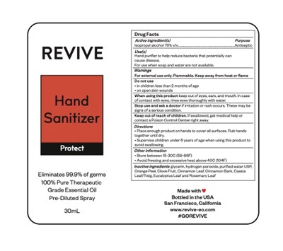 30 ml label - Hand Sanitizer Spray Protect 30ml
